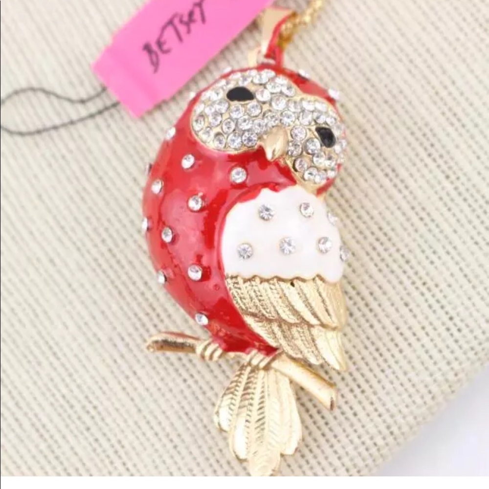 Crystal Red Owl Necklace - Picture 3 of 5